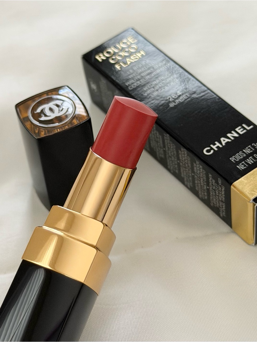 NWT Chanel Rouge Coco Flash Hydrating Vibrant  Shine Lip Colour, 264 Sunset